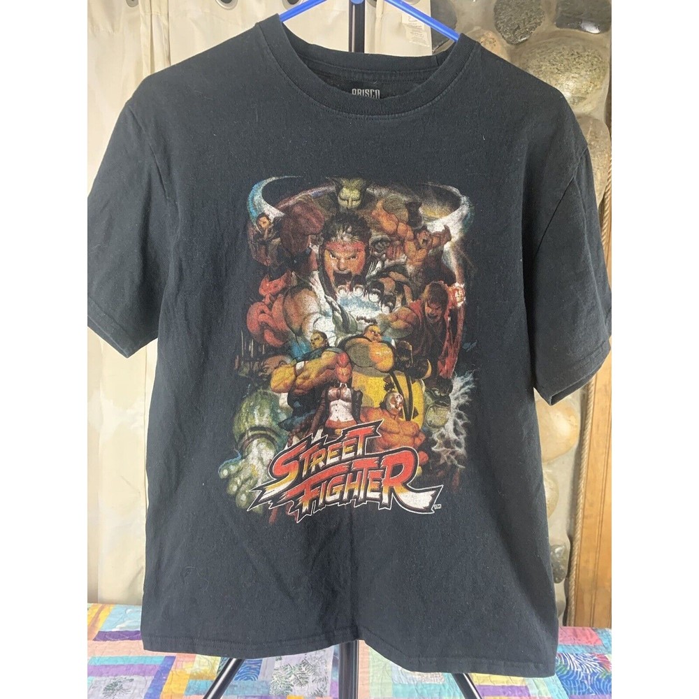 Street Fighter Men's T-Shirt Size Medium Graphic Print Short Sleeve Black